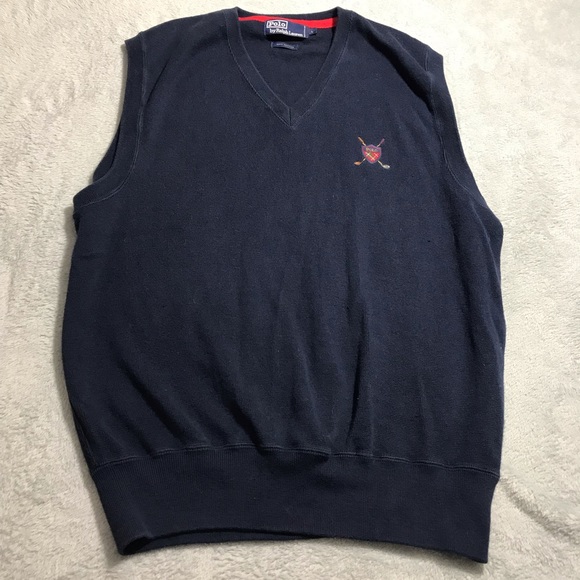 Men’s polo by Ralph Lauren sweater vest size L - Picture 2 of 2